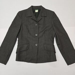 UNITED COLORS OF BENETTON Womens Charcoal Wool Blend Blazer Jacket Italy Size 38